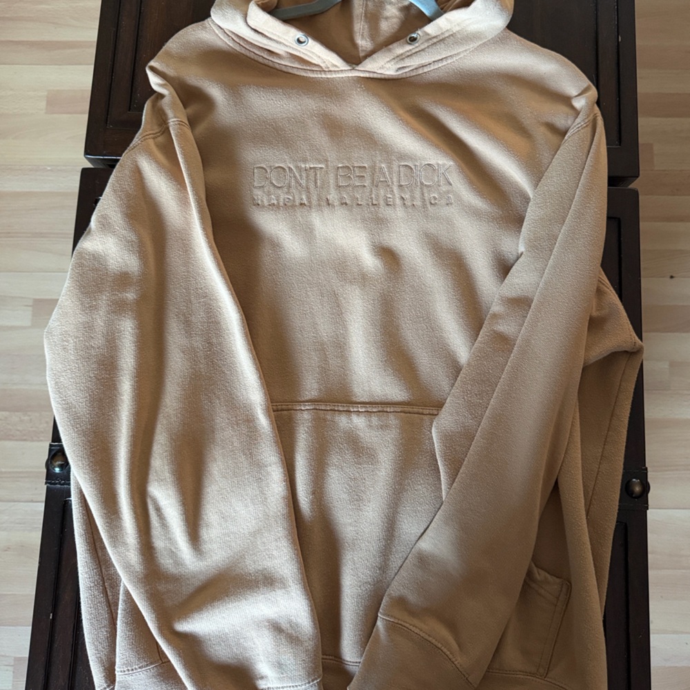 Napa Valley "Don’t Be A Dick" Embroidered Hoodie - Tan Size M